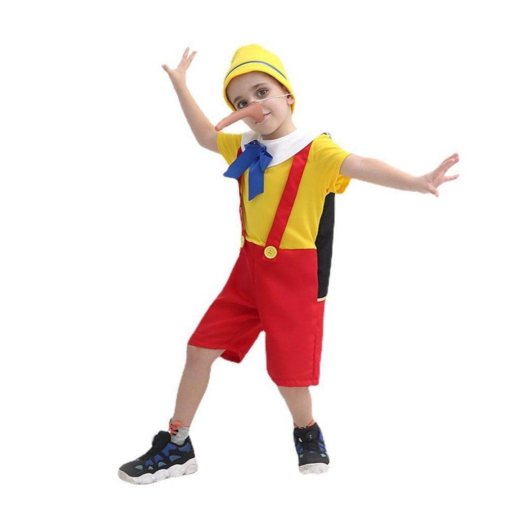 Long nose Pinocchio Set Halloween Carnival Cosplay Costume For Kids - Azufun