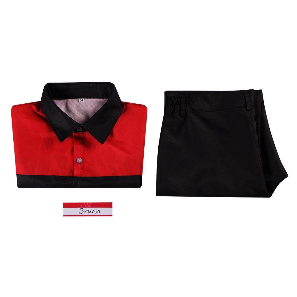 Manny's Burger Shop Clerk Cosplay Costume Bryan Tyler Employee Uniform - Azufun