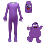 McDonald's Grimace Shake Costume Kids Boys Girls Cosplay Game Halloween - Azufun