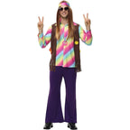 men's 70s disco hippie costume music festival rock dance party - Azufun