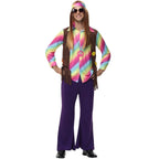 men's 70s disco hippie costume music festival rock dance party - Azufun