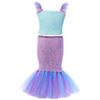 Mermaid Princess Costume Kids Girls Cosplay Party Tutu Dress Halloween Outfit - Azufun