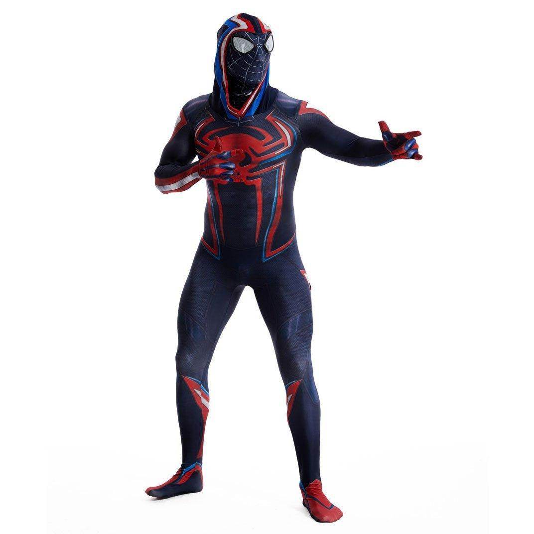 Miles Morales Spider Man 2099 Costume Ultimate Cosplay PS5 Jumpsuit for Kids and Adults - Azufun