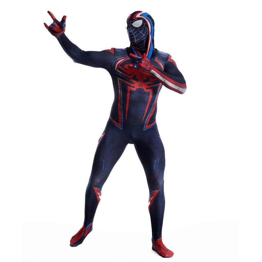 Miles Morales Spider Man 2099 Costume Ultimate Cosplay PS5 Jumpsuit for Kids and Adults - Azufun