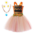 Movie Moana Princess Dress Sweet Flower Fairy dress party runway dress - Azufun