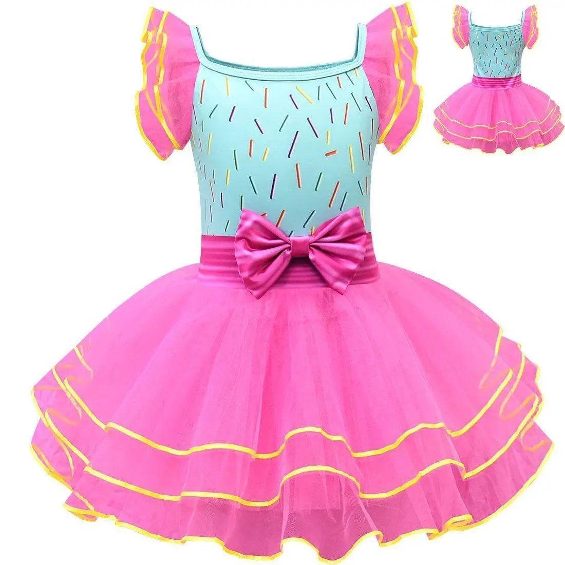 nancy Tutu Dress pink Princess Girls Birthday Party Dress Children fancy nancy Kids Unicorn Costume - Azufun