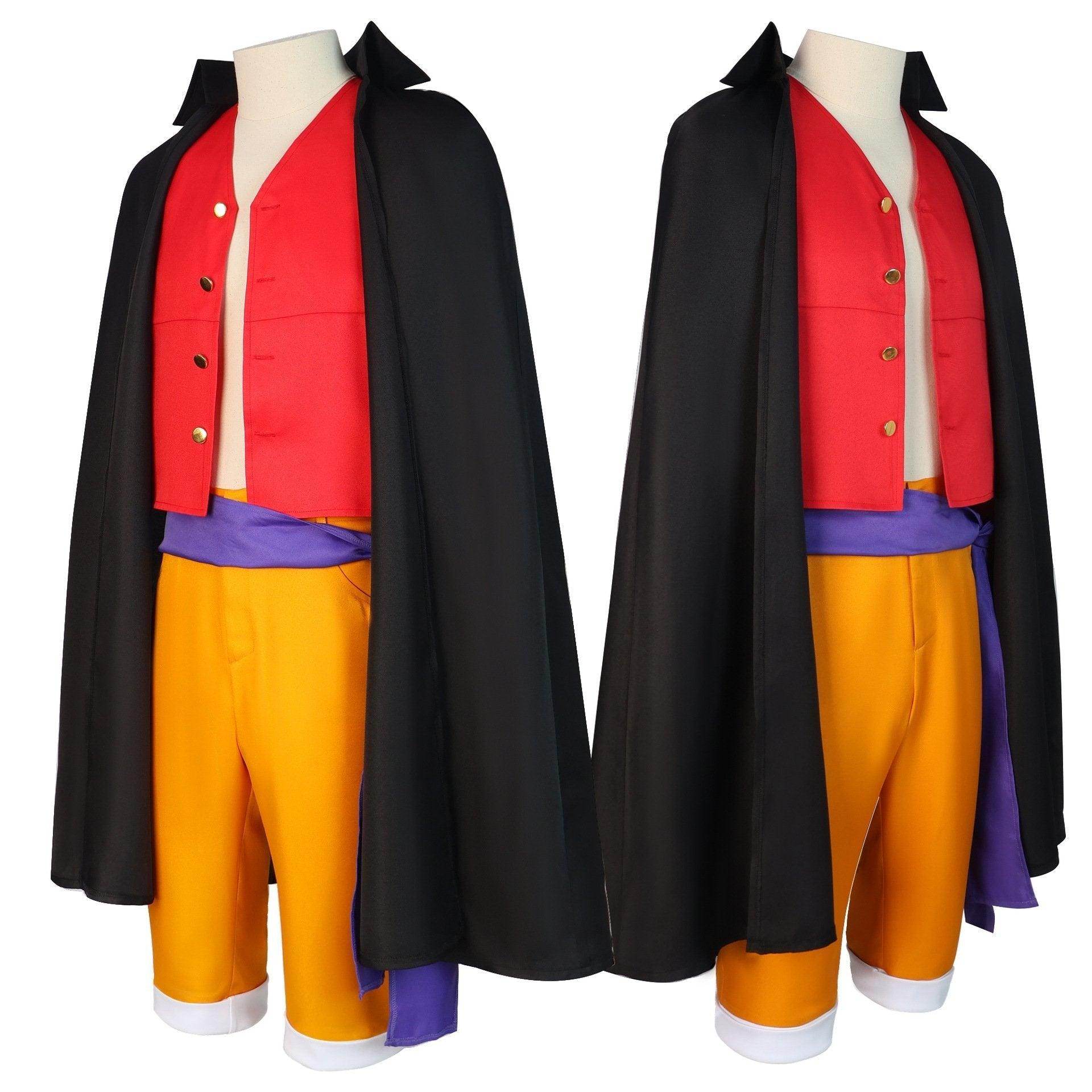one picece luffy costume Anime Cosplay with straw hat Whole Set - Azufun