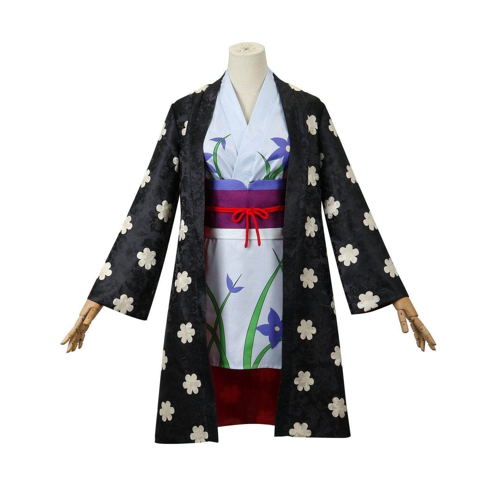 One Piece Nico Robin Costumes Japanese Anime Kimono Robe Fancy cosplay - Azufun