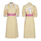 One Piece Wano Country Sanji Yellow striped kimono Costume Party Carnival Cosplay Full Set - Azufun