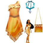 Pocahontas costume for girls Irregular dress Native American Kids Costume - Azufun