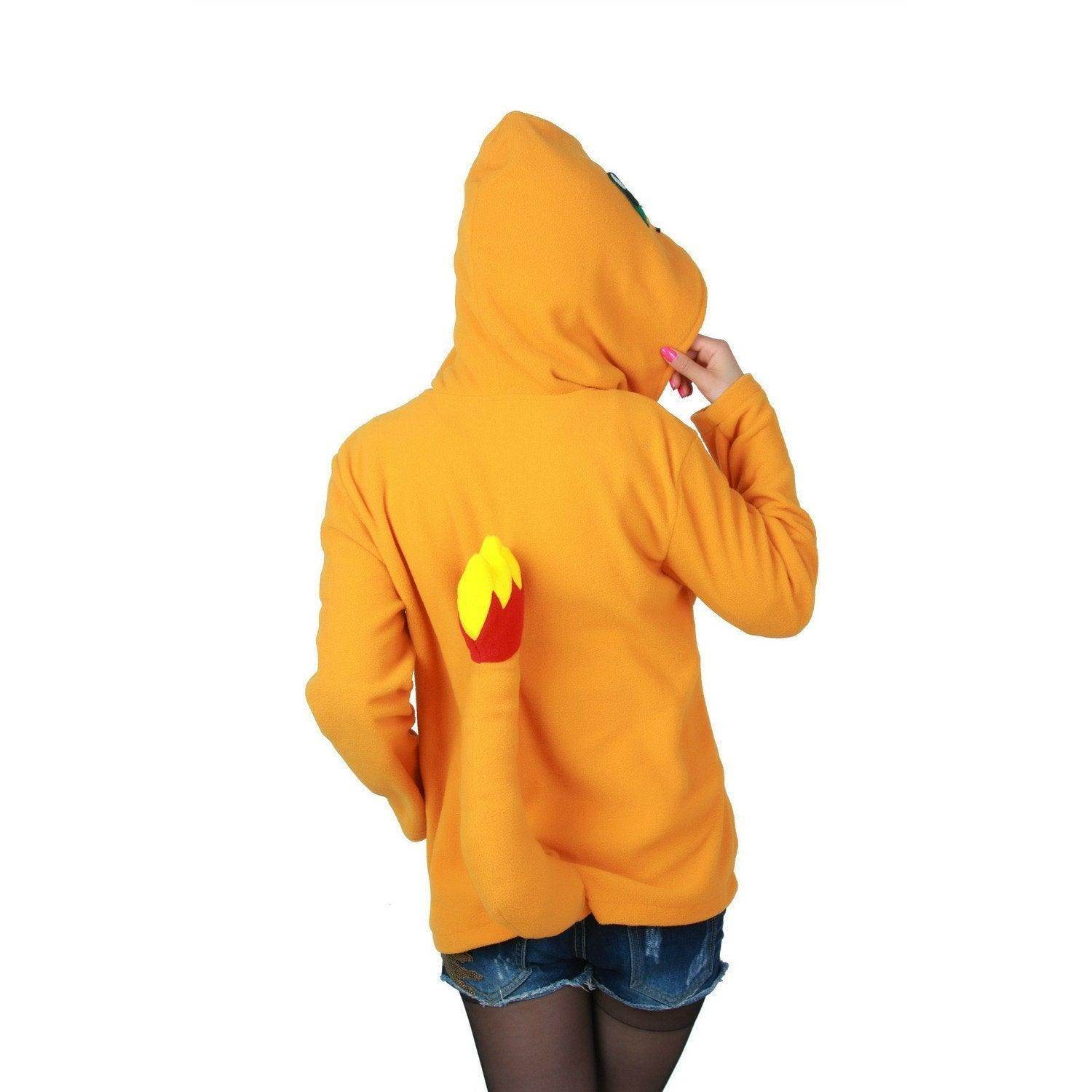 Pokemon Charmander Fire Dragon Long Sleeve Kigurumi Hoodie Coat Jacket - Azufun
