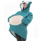 Pokemon Snorlax Cartoon Keep Warm Hoodie Costume Lazy TV Blanket - Azufun