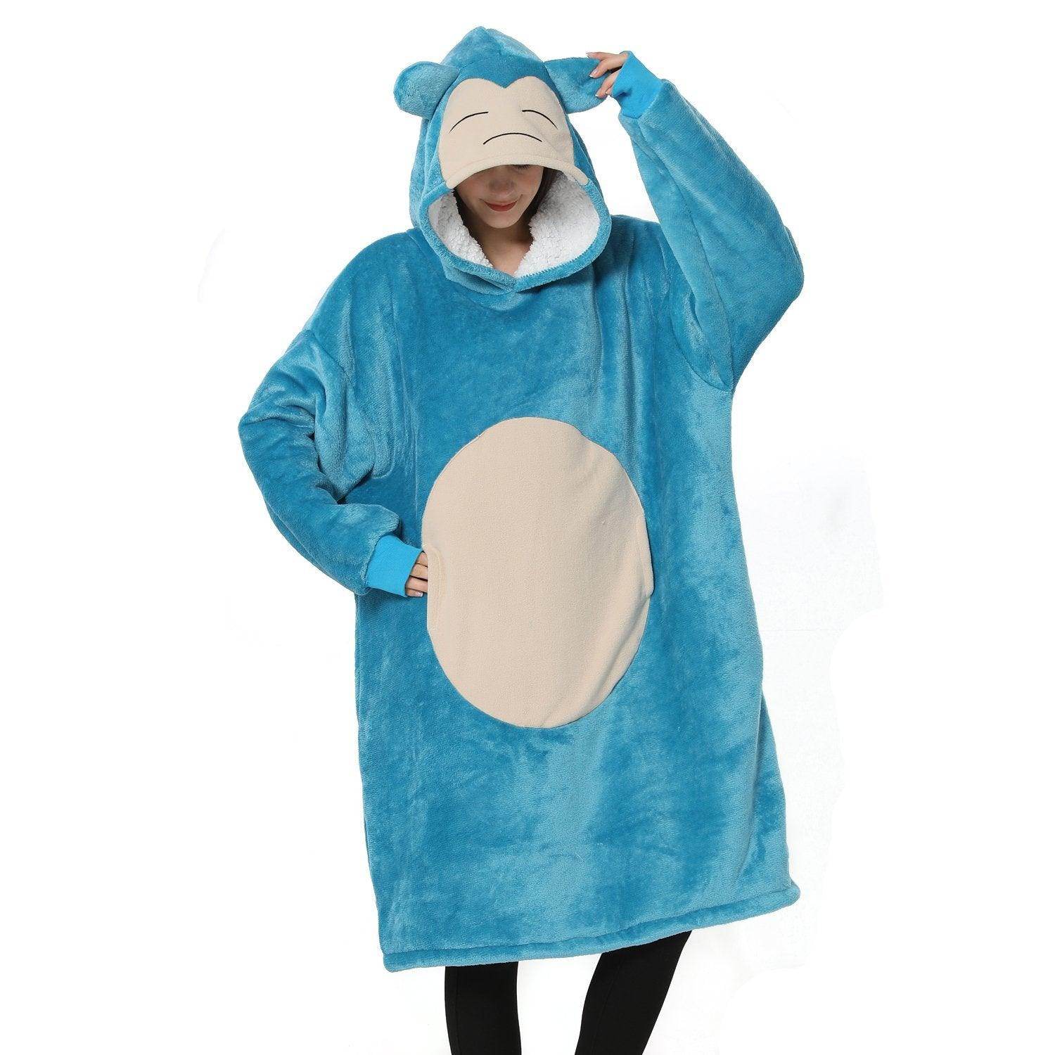 Pokemon Snorlax Keep Warm Costume Cozy Cartoon Lazy TV Blanket - Azufun