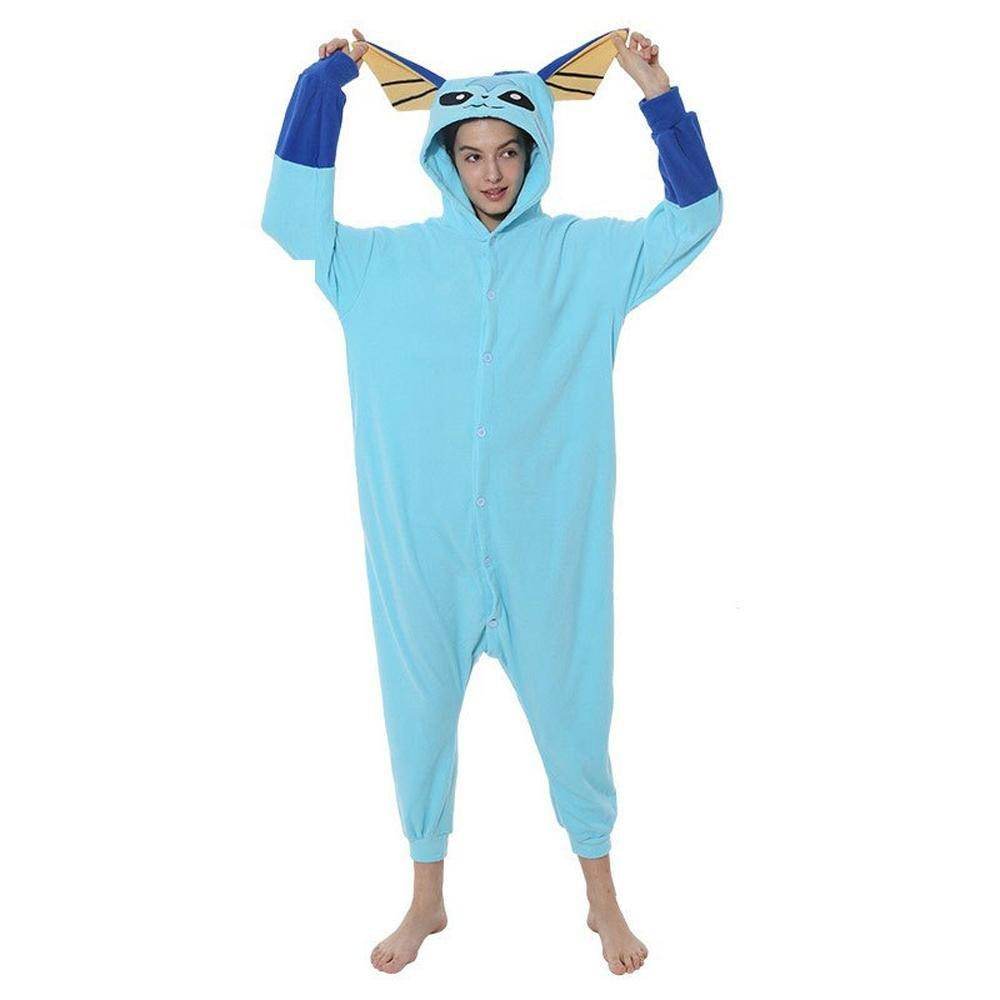 Pokemon Vaporeon Eevee Evolution Kigurumi onesies Costume Cartoon Halloween Pajamas - Azufun