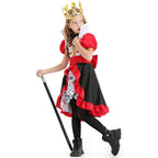 Queen of Hearts Costume Outfits Halloween Carnival Suit Cosplay For Kids - Azufun