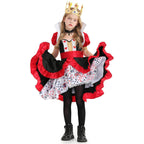 Queen of Hearts Costume Outfits Halloween Carnival Suit Cosplay For Kids - Azufun