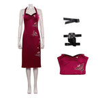 Resident Evil Ada Wong Lunar Costue Sleeveless cheongsam Slit Long Skirt - Azufun