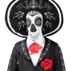 Scary Skeleton Suit - Black and White Halloween Pants and Jacket business suit cosplay - Azufun