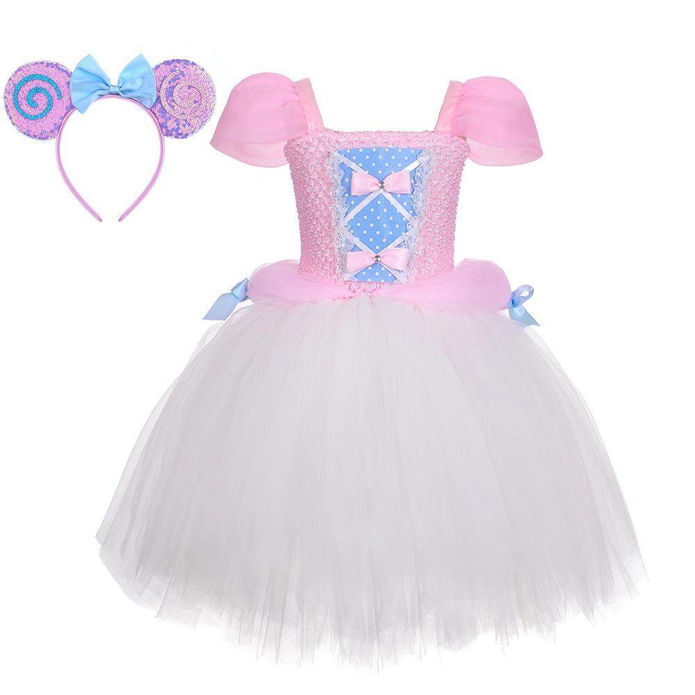 Snow White Princess Costume Kids Girls Cosplay Party Tutu Cake Dress Halloween Outfit - Azufun
