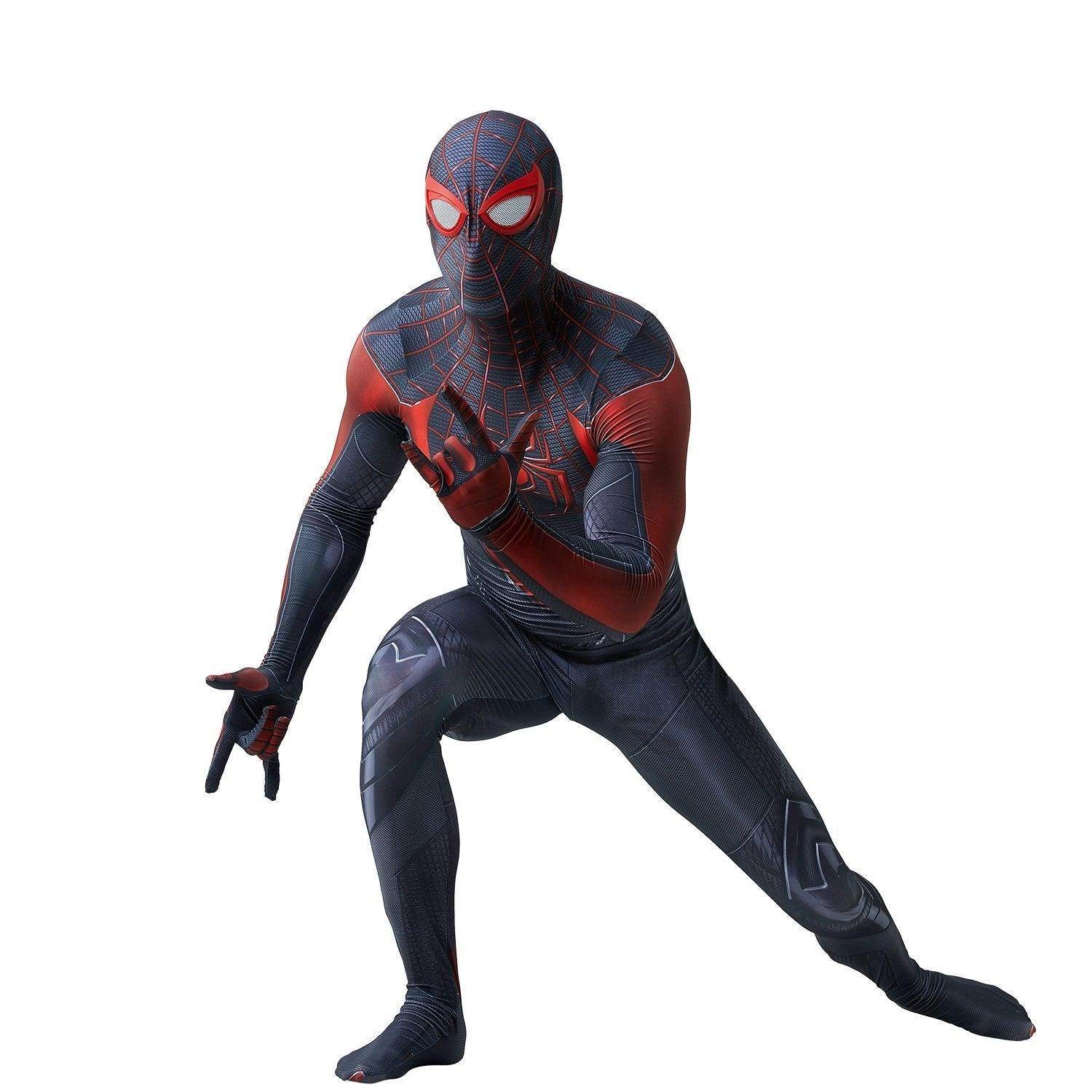 Spider-Man 2 Miles Morales Black Cosplay Jumpsuit Costume for Adults and Kids - Azufun