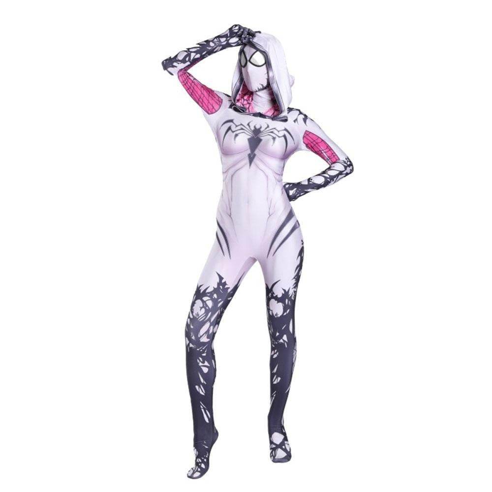 Spider-man Gwen Stacy Costume Zentai Jumpsuit Bodysuit Adult Kids - Azufun