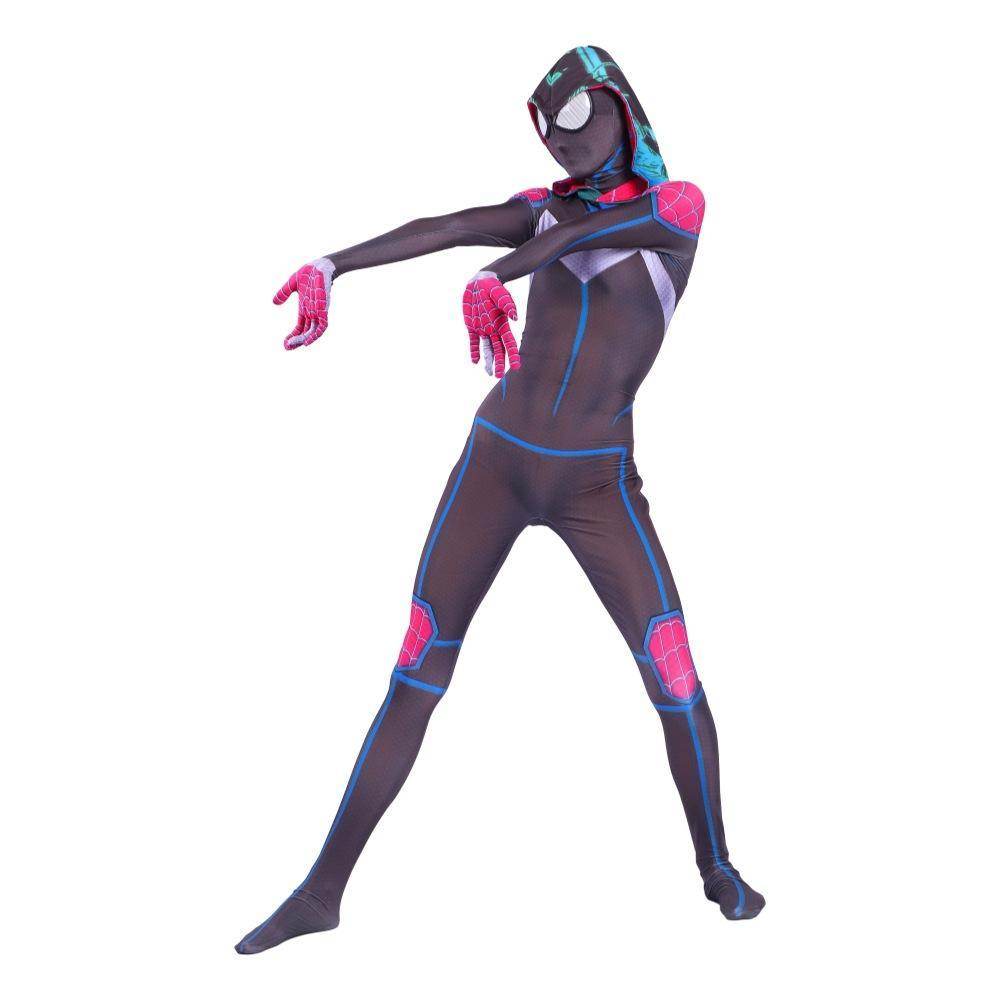 Spider-man Gwen Stacy Costume Zentai Jumpsuit Bodysuit Adult Kids - Azufun