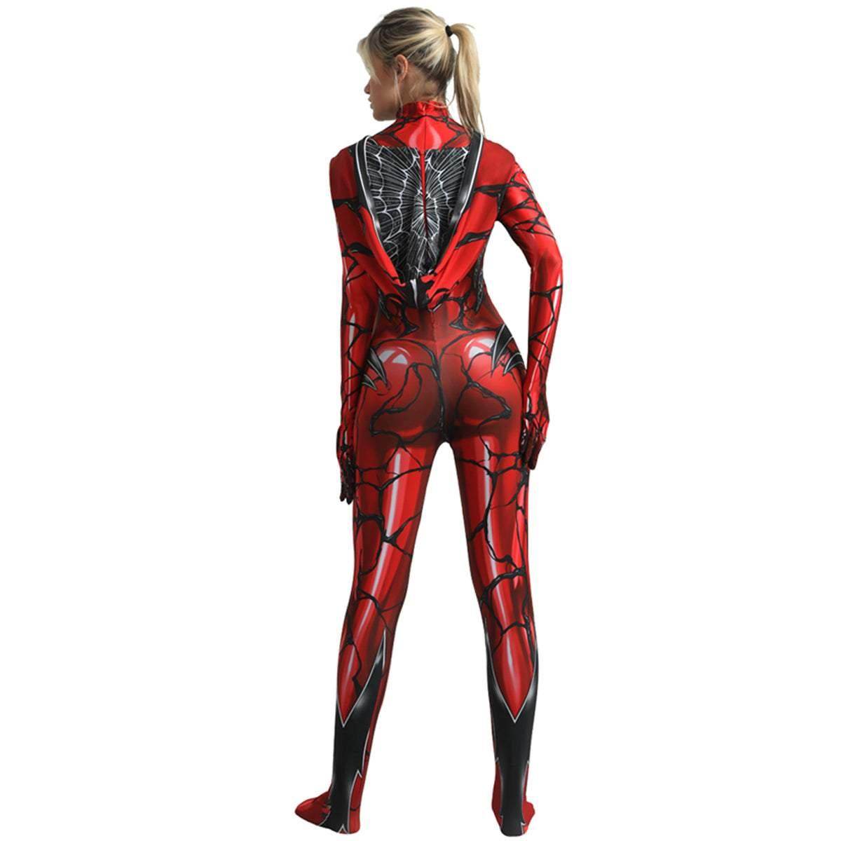 Spider-Man Venom Spider-Gwen Stacy Jumpsuit Lady Carnage Hooded Cosplay Costume Halloween - Azufun