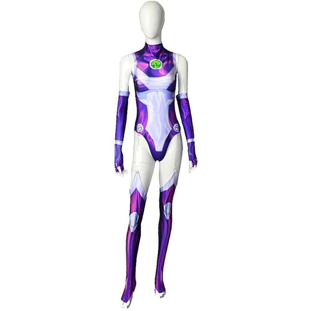 Starfire Jumpsuit Zentai Cosplay Costume Halloween Carnival Suit For Adults - Azufun