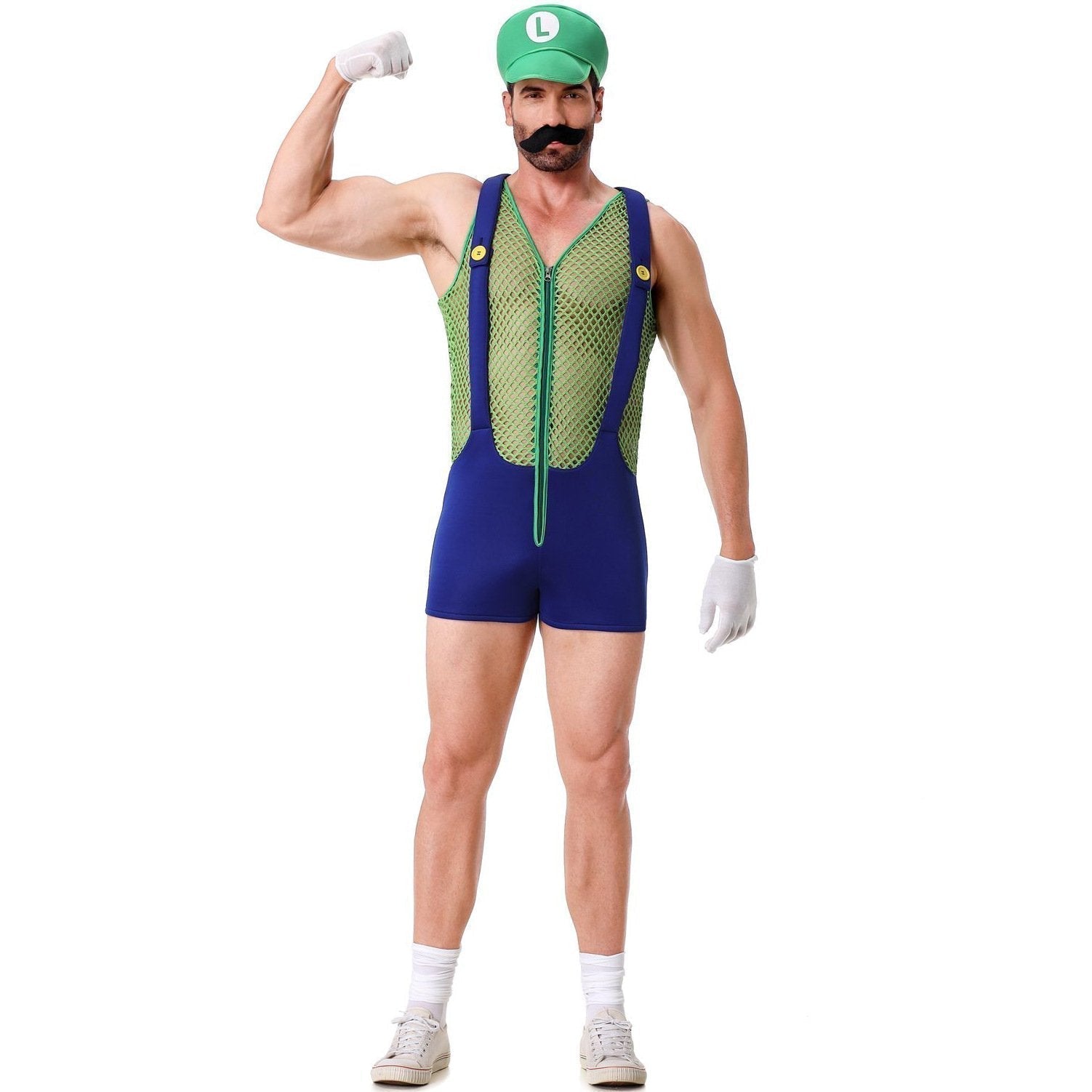 BuySuper Mario Bros. COS Men's Party Straps Uniform Halloween Costume Now Cheaper With 3 - 5 Days Ship - PajamasBuy