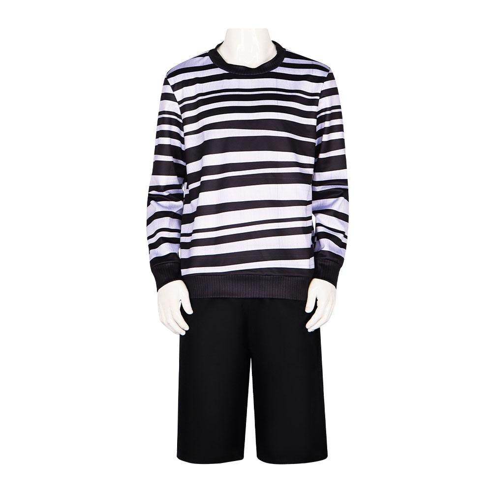 The Addams Family Wednesday Pugsley Costume Halloween Cosplay Carnival Suit Adults - Azufun