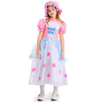 Toy Story 4 Little Bo Peep Costume Cosplay Dress Halloween For Kids - Azufun