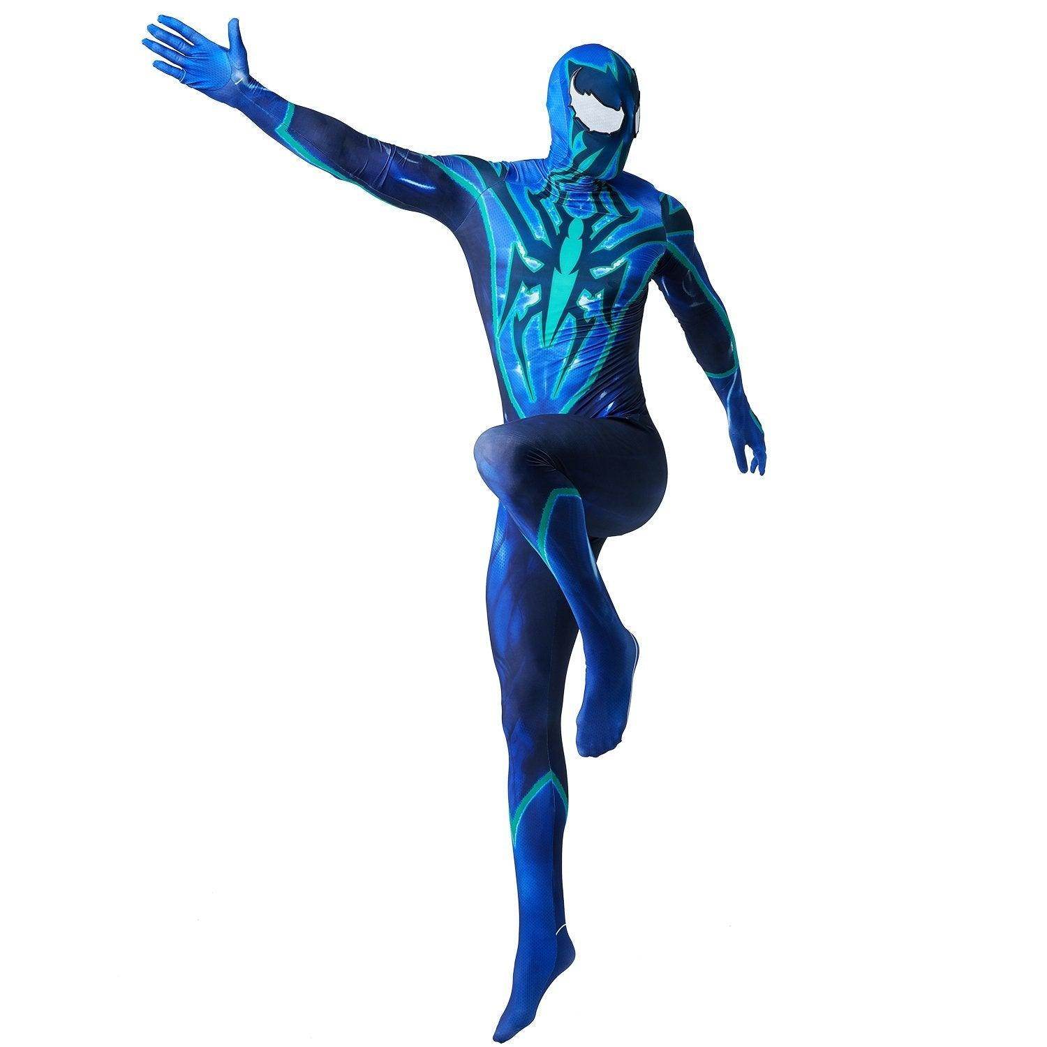 Vibrant Blue Spider-Man Peter Parker Cosplay Jumpsuit Costume New Fashion Superhero Suit - Azufun