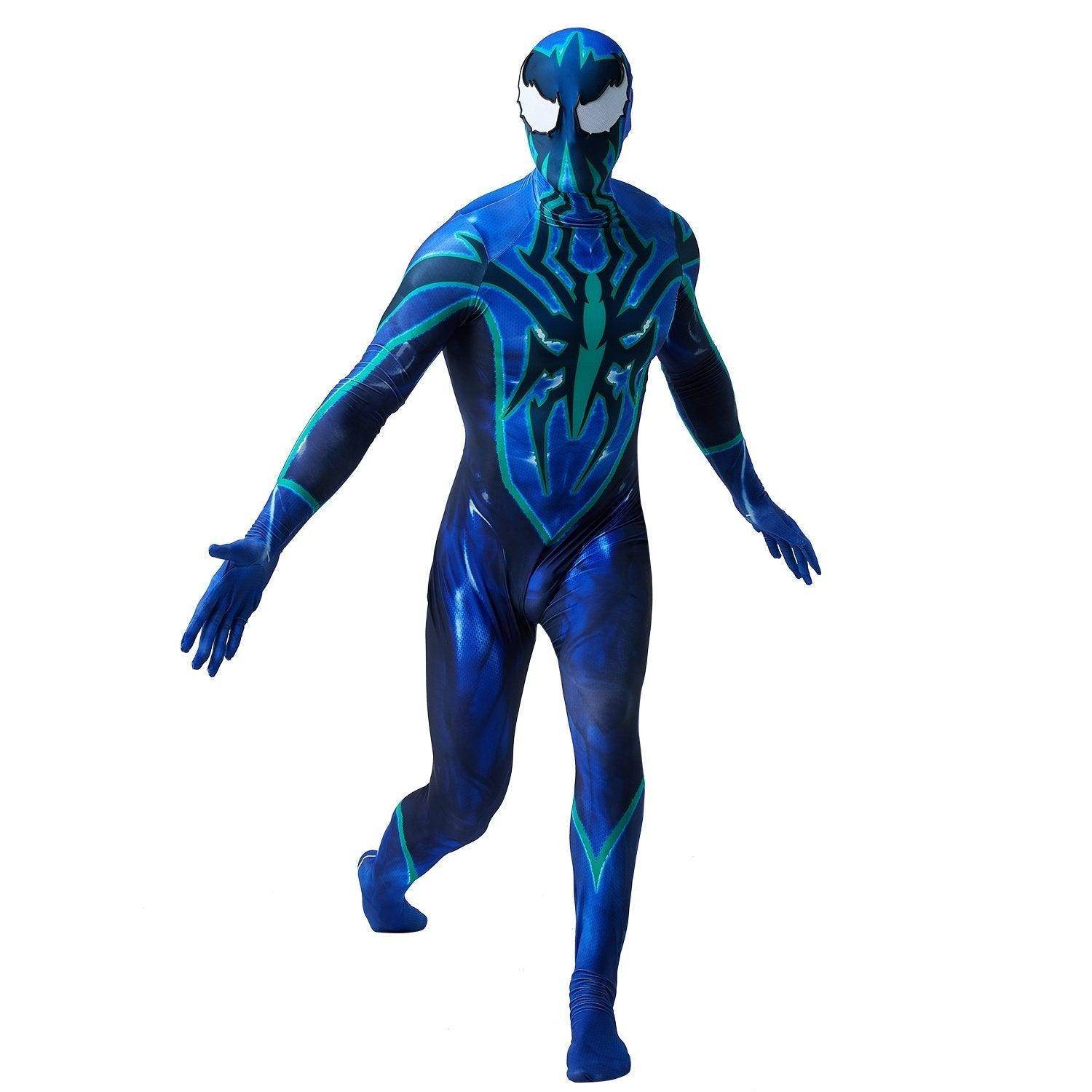 Vibrant Blue Spider-Man Peter Parker Cosplay Jumpsuit Costume New Fashion Superhero Suit - Azufun