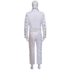 White Elvis Presley Cosplay Costume Halloween Carnival Suit For Adults - Azufun
