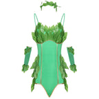 Women's Deluxe Poison Ivy Costume Jumpsuit Halloween - Azufun